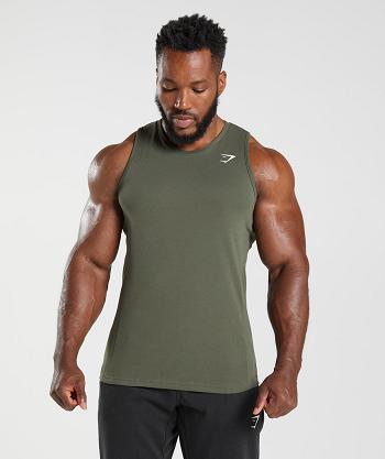Pánské Tílko Gymshark React Olivy Zelené | CZ 2320XYU